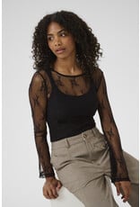 Kaffe Kaffe - Penelope Long Sleeve Lace Top (Black Deep)