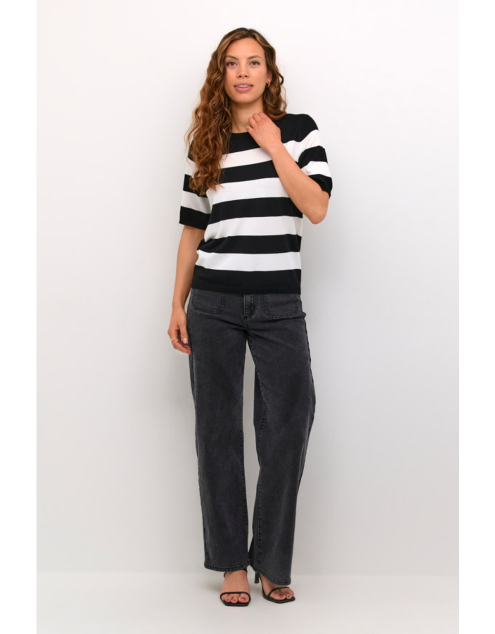 Kaffe Kaffe - Lizza stripe (Black / Chalk Bold)