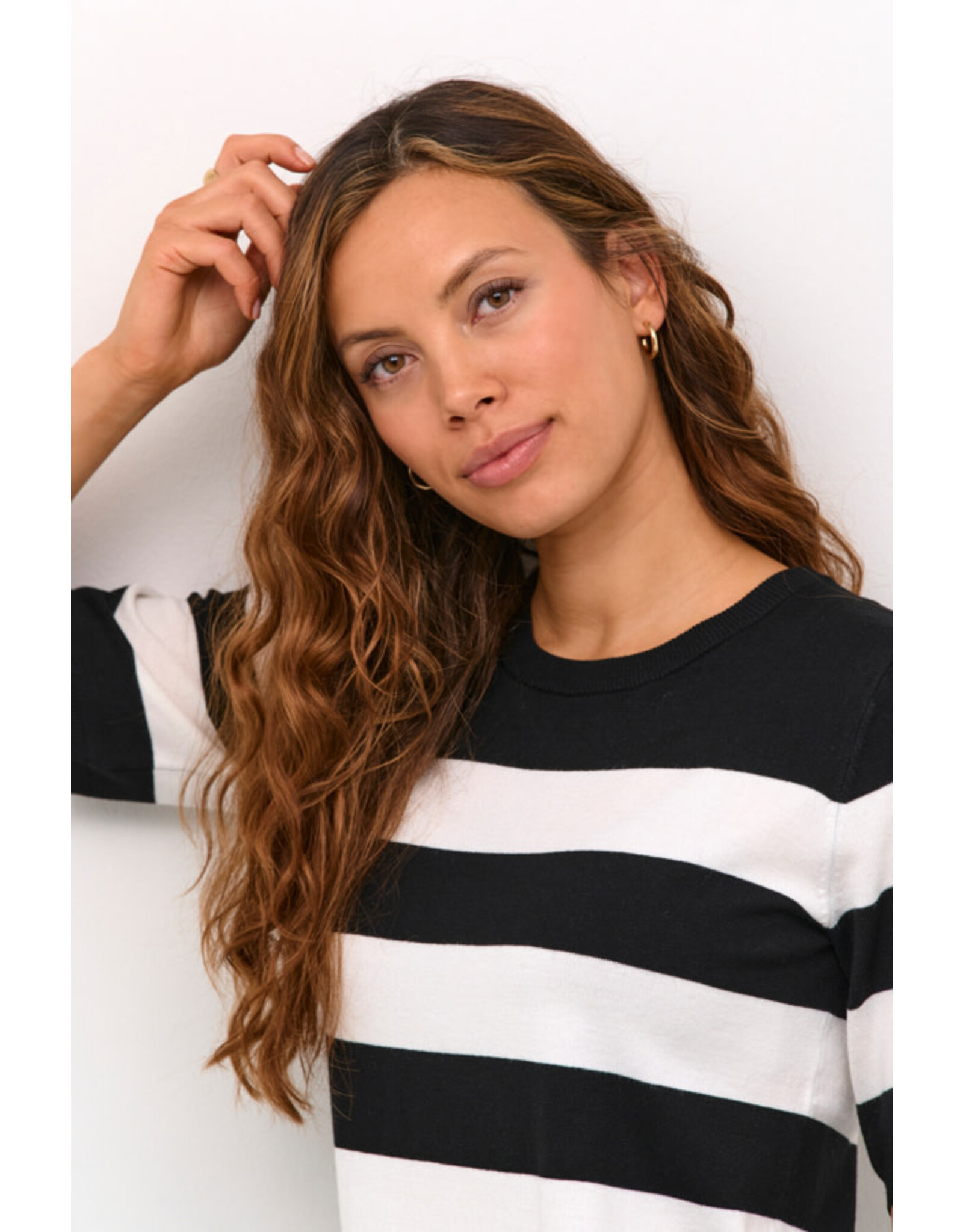 Kaffe Kaffe - Lizza stripe (Black / Chalk Bold)