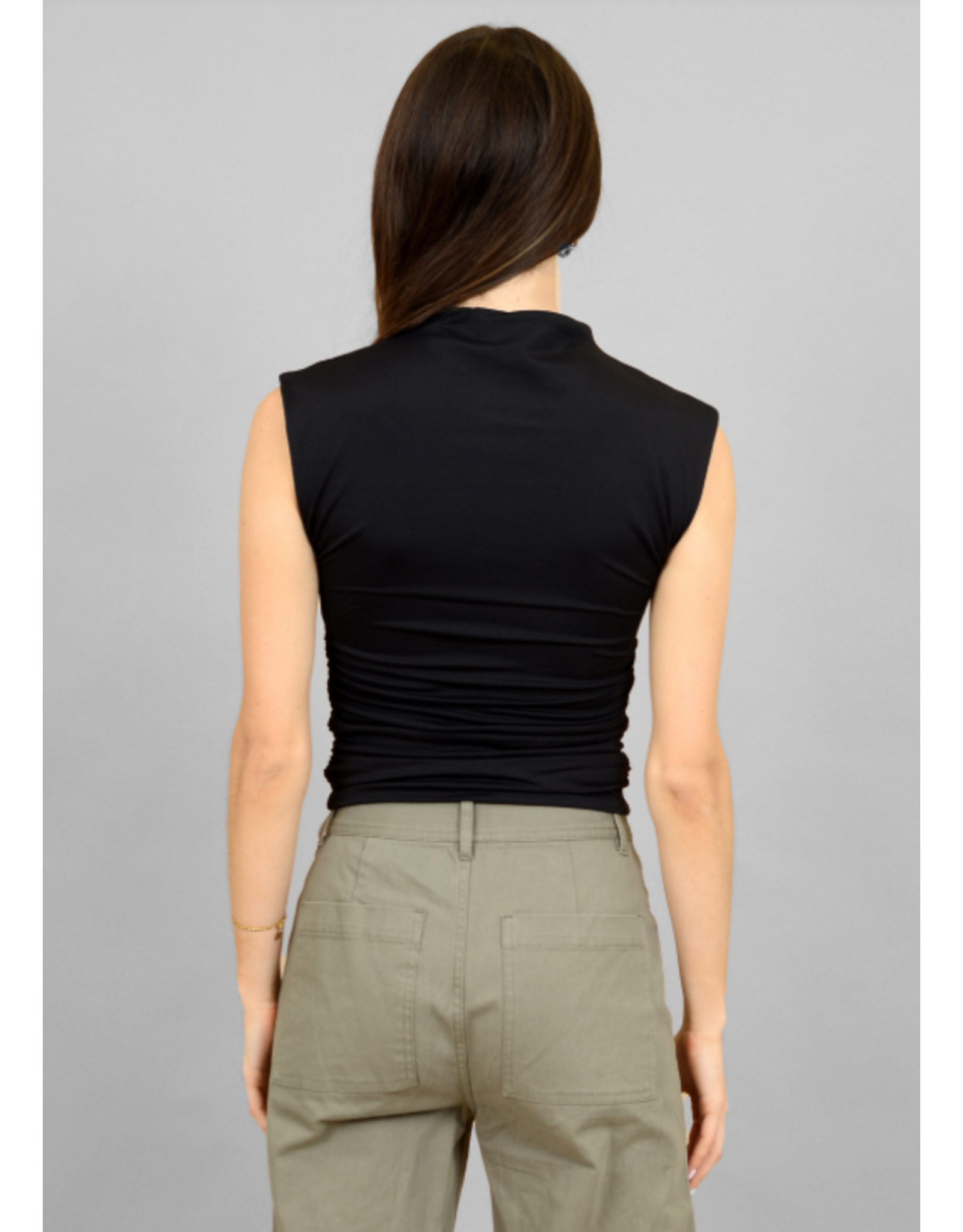 RD Style RD Style - Yve Extended Sleeve Funnel Neck Top (Black)