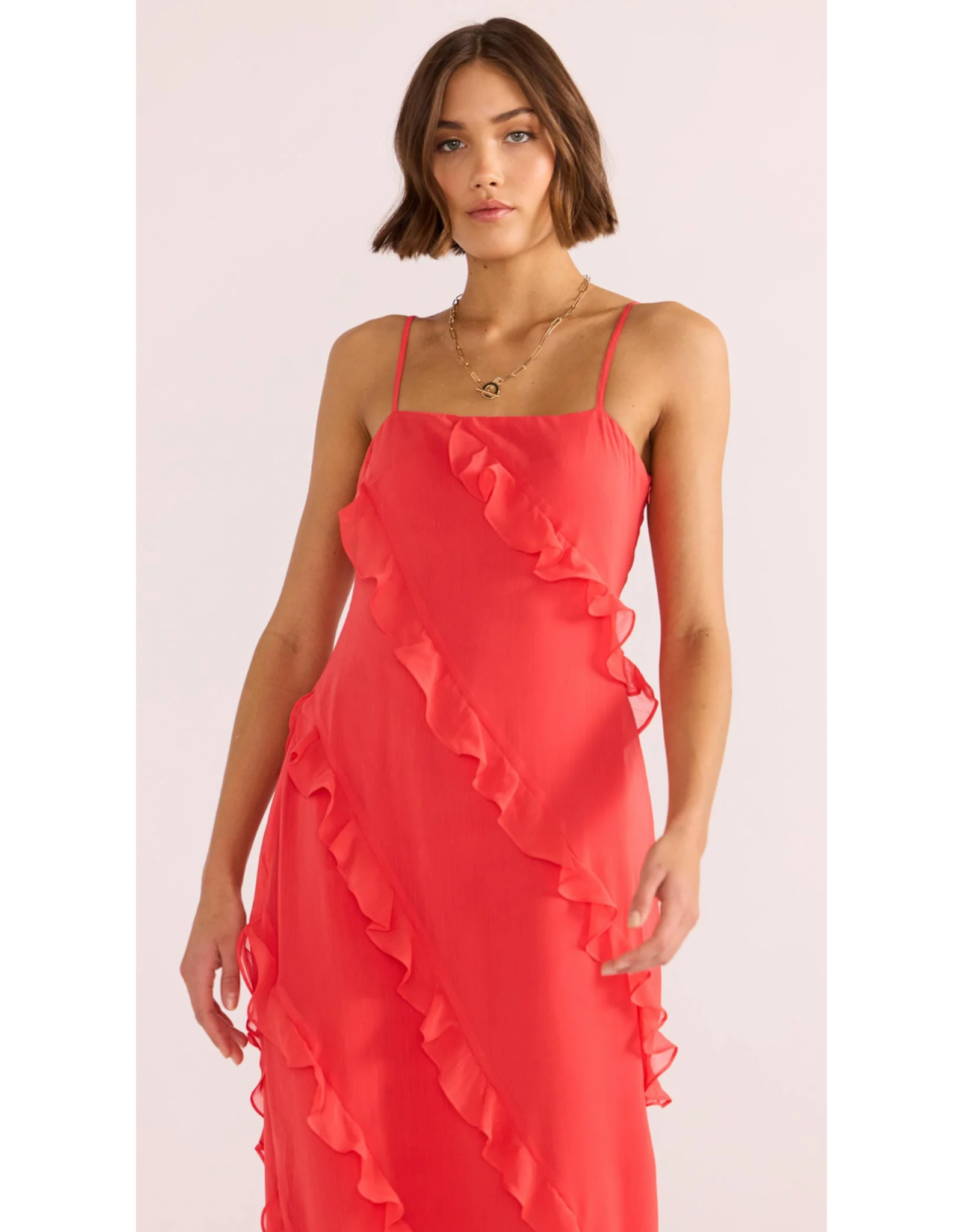 Mink Pink Mink Pink - Venus Ruffle Maxi Dress (Lipstick Red)