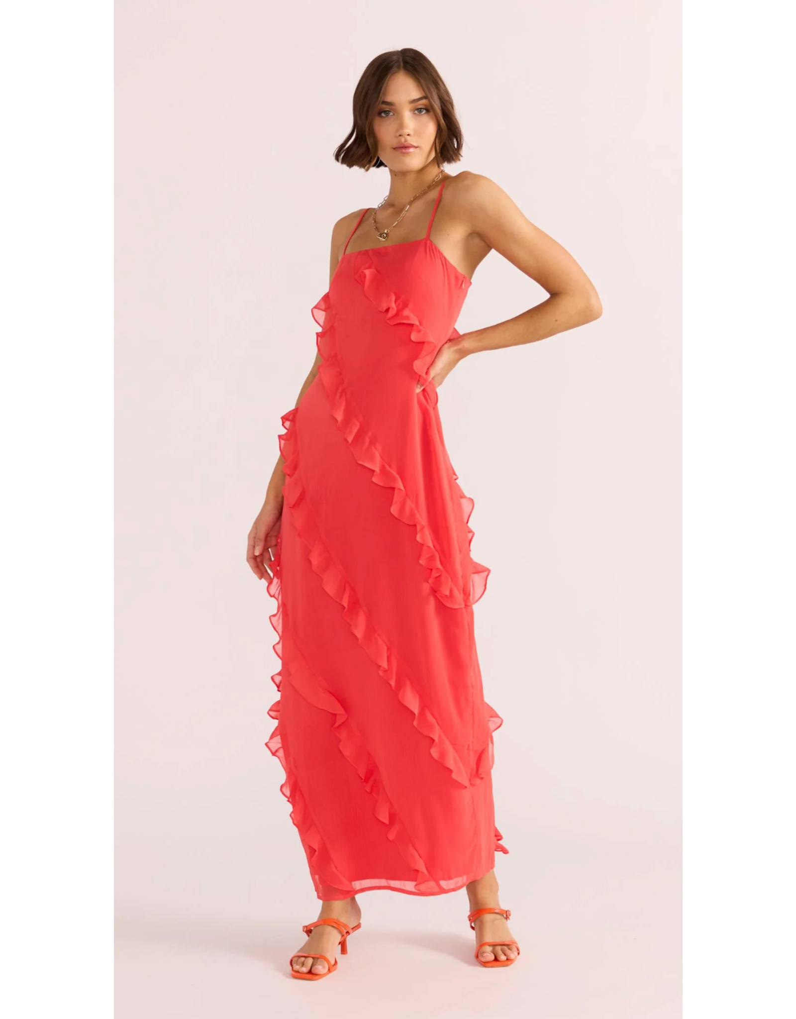 Mink Pink Mink Pink - Venus Ruffle Maxi Dress (Lipstick Red)