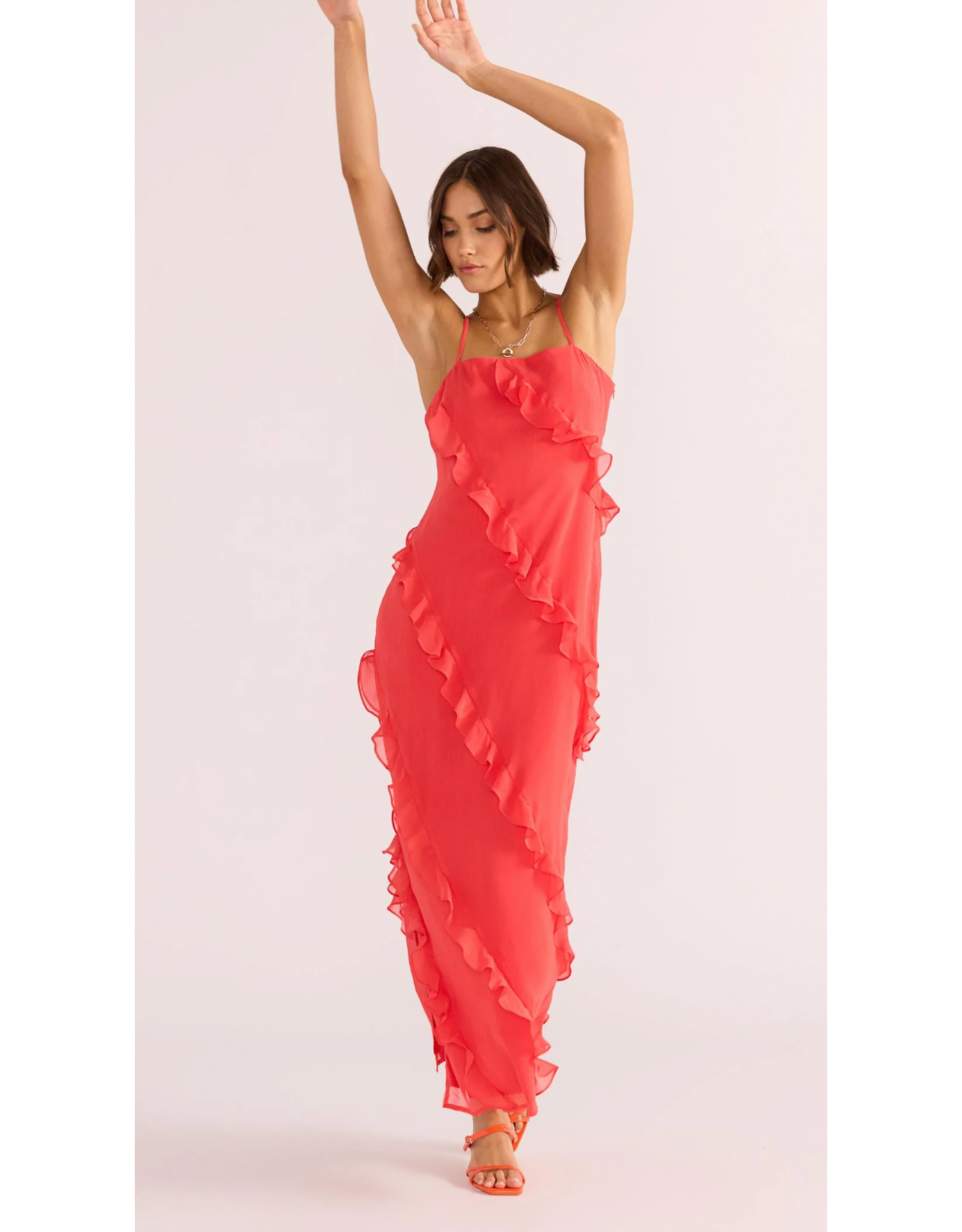 Mink Pink Mink Pink - Venus Ruffle Maxi Dress (Lipstick Red)