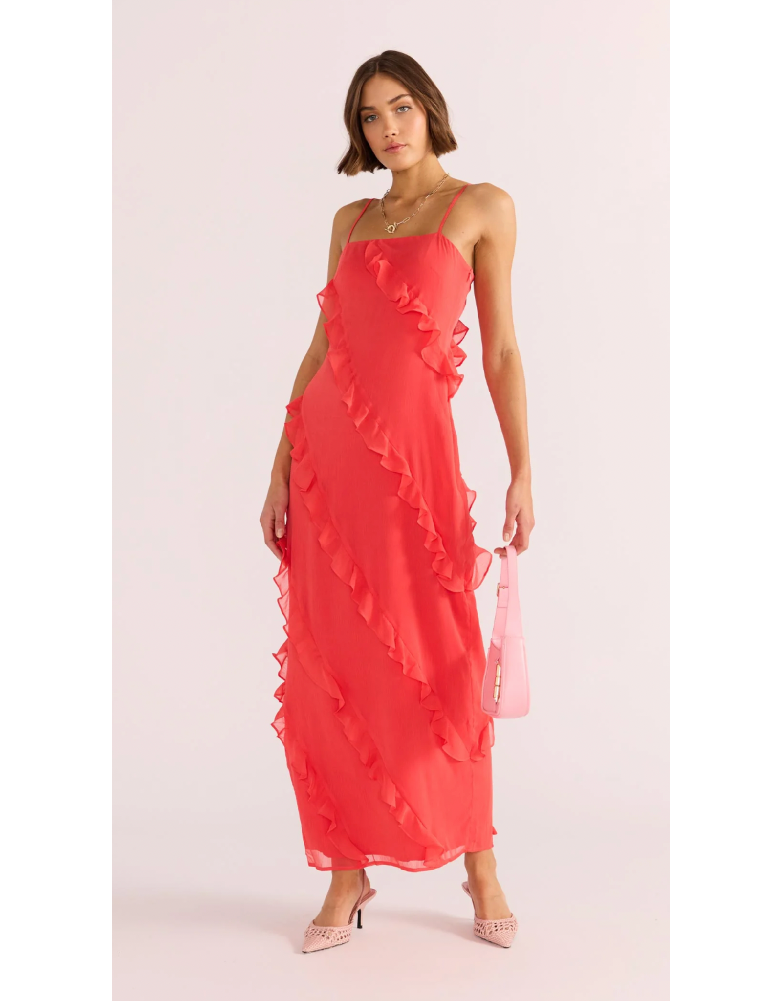 Mink Pink Mink Pink - Venus Ruffle Maxi Dress (Lipstick Red)