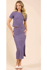 Sadie & Sage Sadie & Sage - A Vision Textured Midi Skirt (Purple)