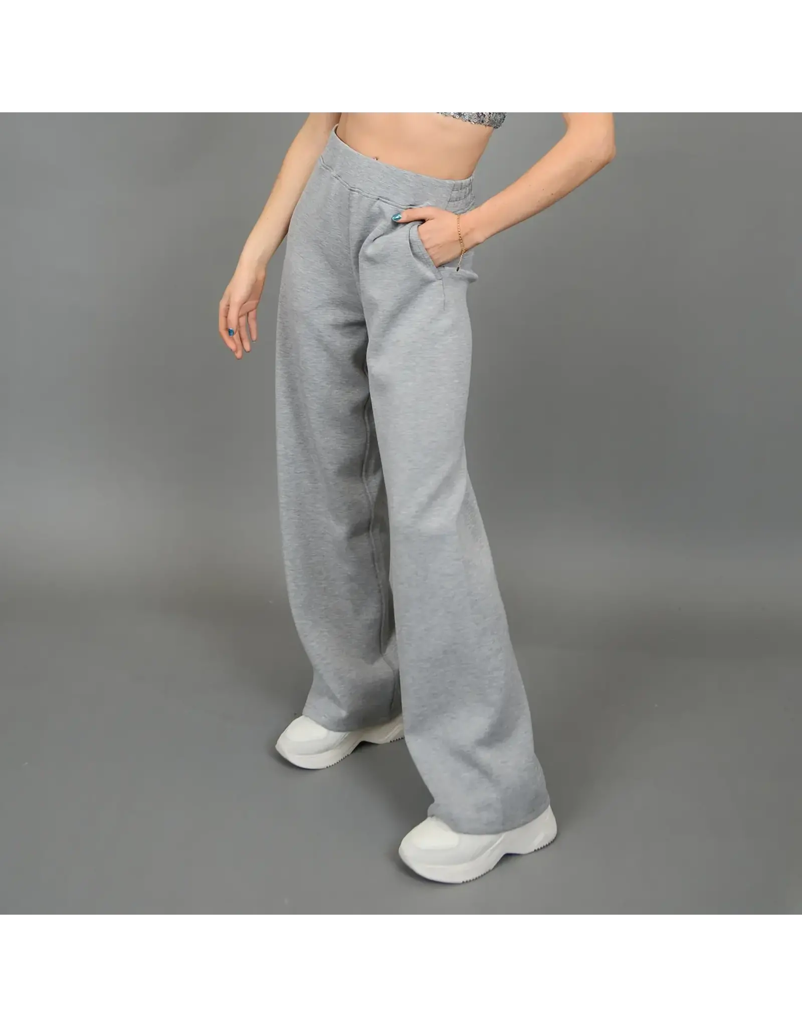 RD Style RD Style - Victoria Pull On Wide Pant  (Mid Grey Heather Melange)