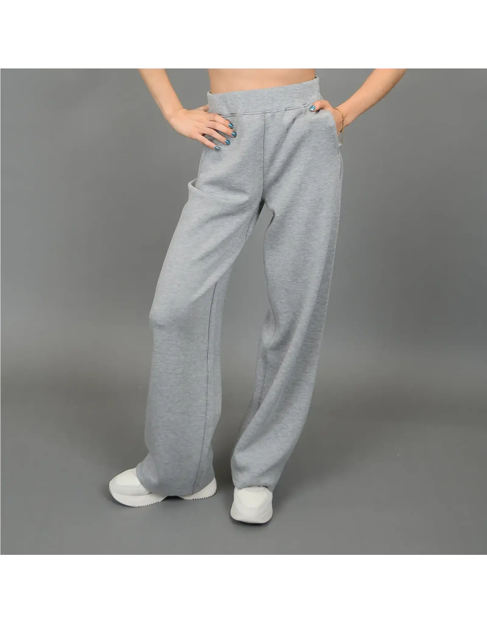 RD Style RD Style - Victoria Pull On Wide Pant  (Mid Grey Heather Melange)