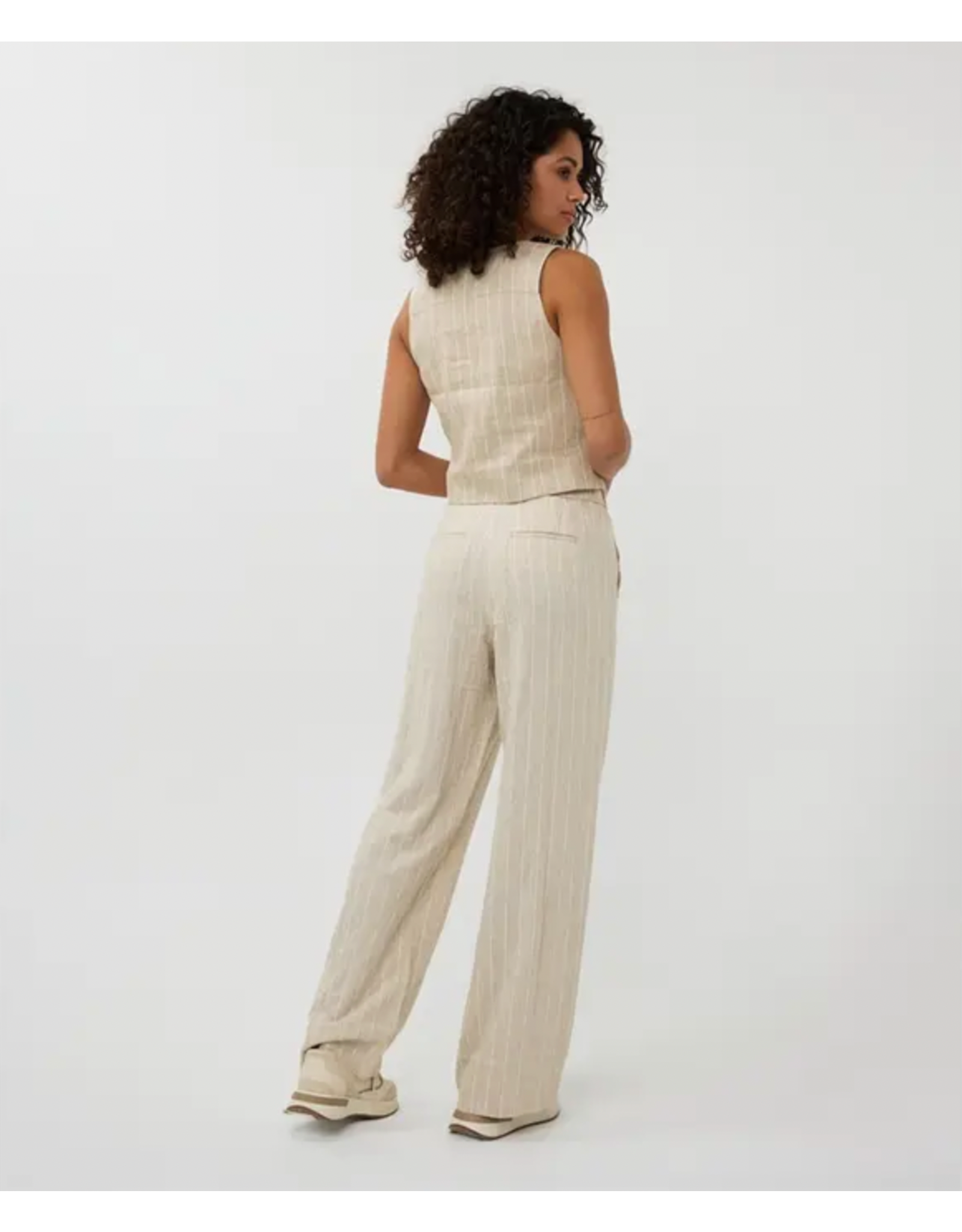 EsQualo EsQualo - Linen Stripe Waistcoat (Sand)