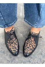 Django and Juliette Django & Juliette - Georgy (Black - Tan Leopard Leather - Suede)