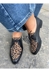 Django and Juliette Django & Juliette - Georgy (Black - Tan Leopard Leather - Suede)