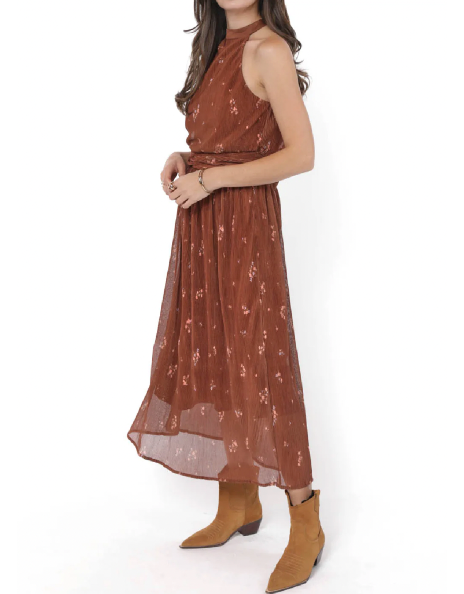 Sadie & Sage Sadie & Sage - Last Dance Tieback Midi Dress (Brown)