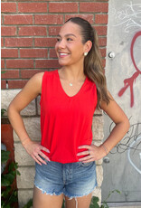 b.young b.young - Pandinna V Neck Top (Scarlet Flame)