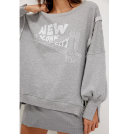 Free people Free People - Graphic Camden Pullover (Cloud Combo - New York)