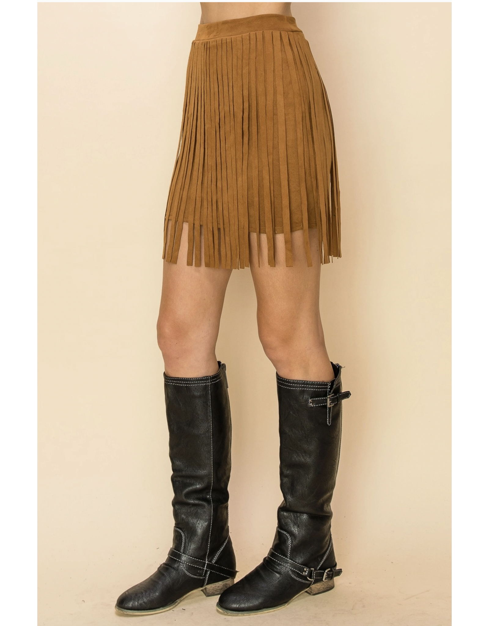 Vocal Vocal - Suede mini with fringe (Camel)