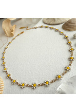 Pika & Bear Pika & Bear - "Daisy Jane" Flower Chain Necklace in Enamel & Gold