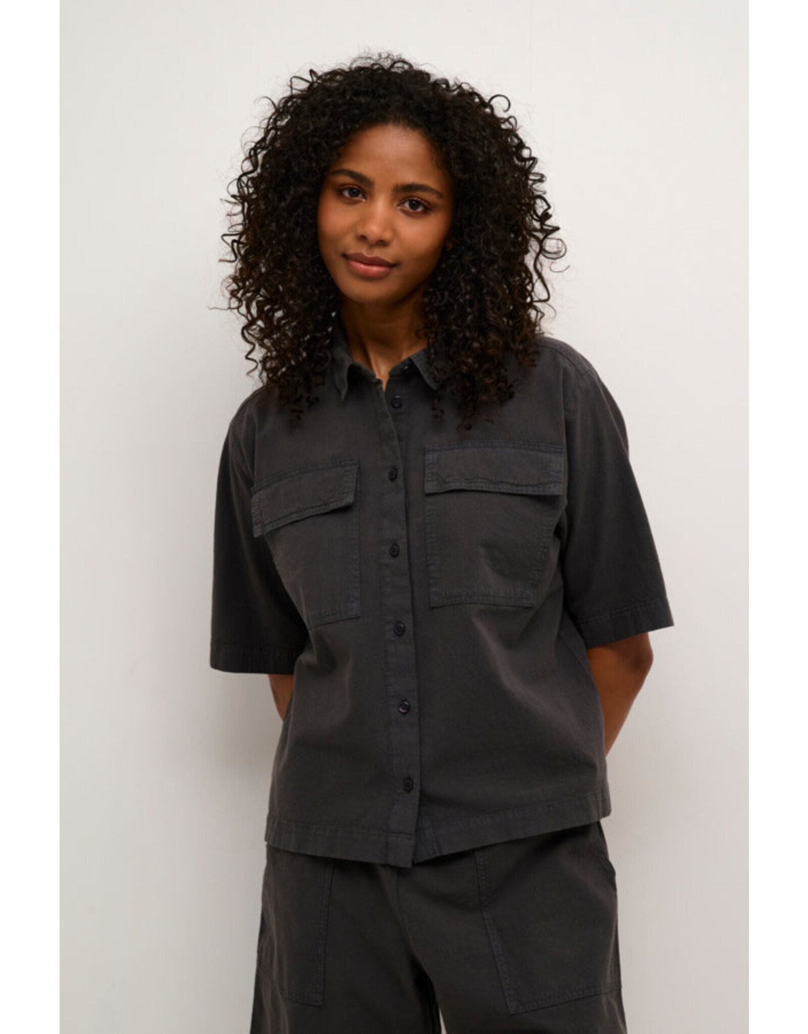 Kaffe Kaffe - Naya Liah Shirt (Black Oyster)