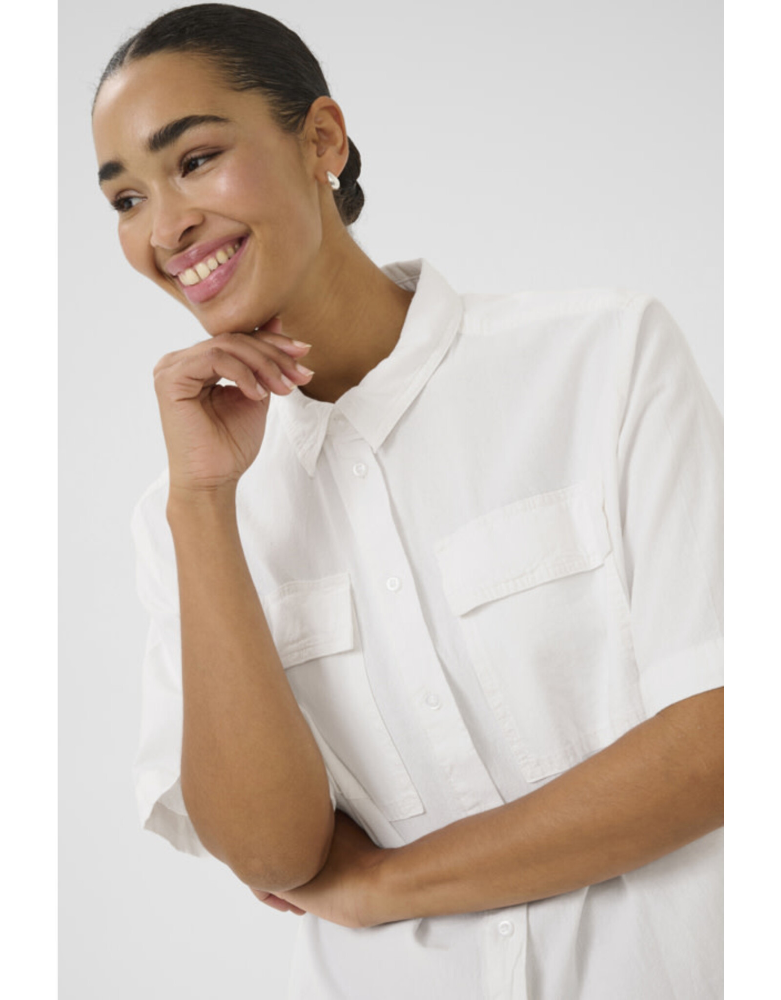 Kaffe Kaffe - Naya Liah Shirt (Chalk)