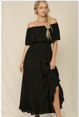 Kye Mi Marla - Off-shoulder maxi dress with ruffle top and elastic waist