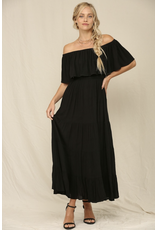Kye Mi Marla - Off-shoulder maxi dress with ruffle top and elastic waist