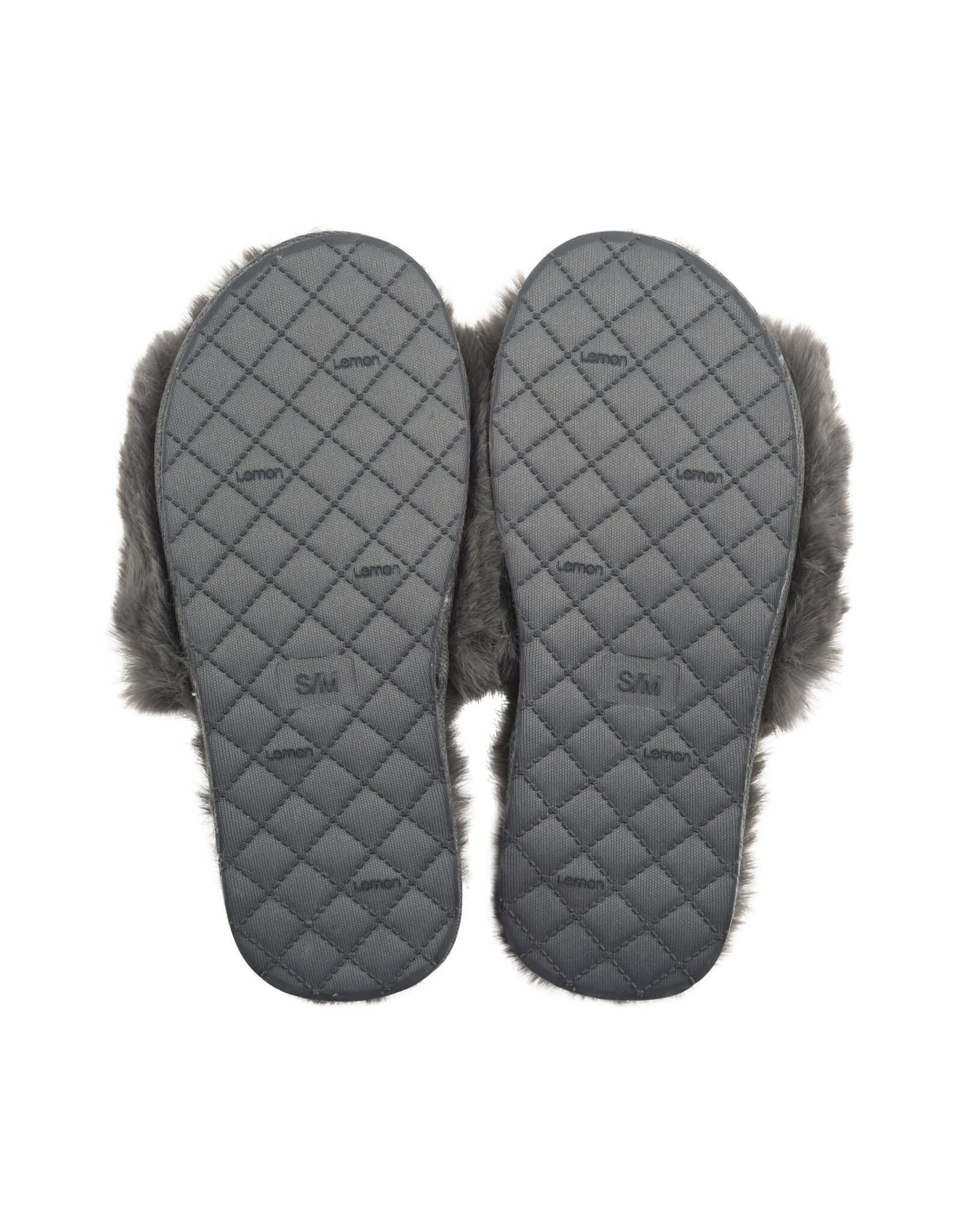 Lemon Lemon - Waterfront fur slide slipper (charcoal)