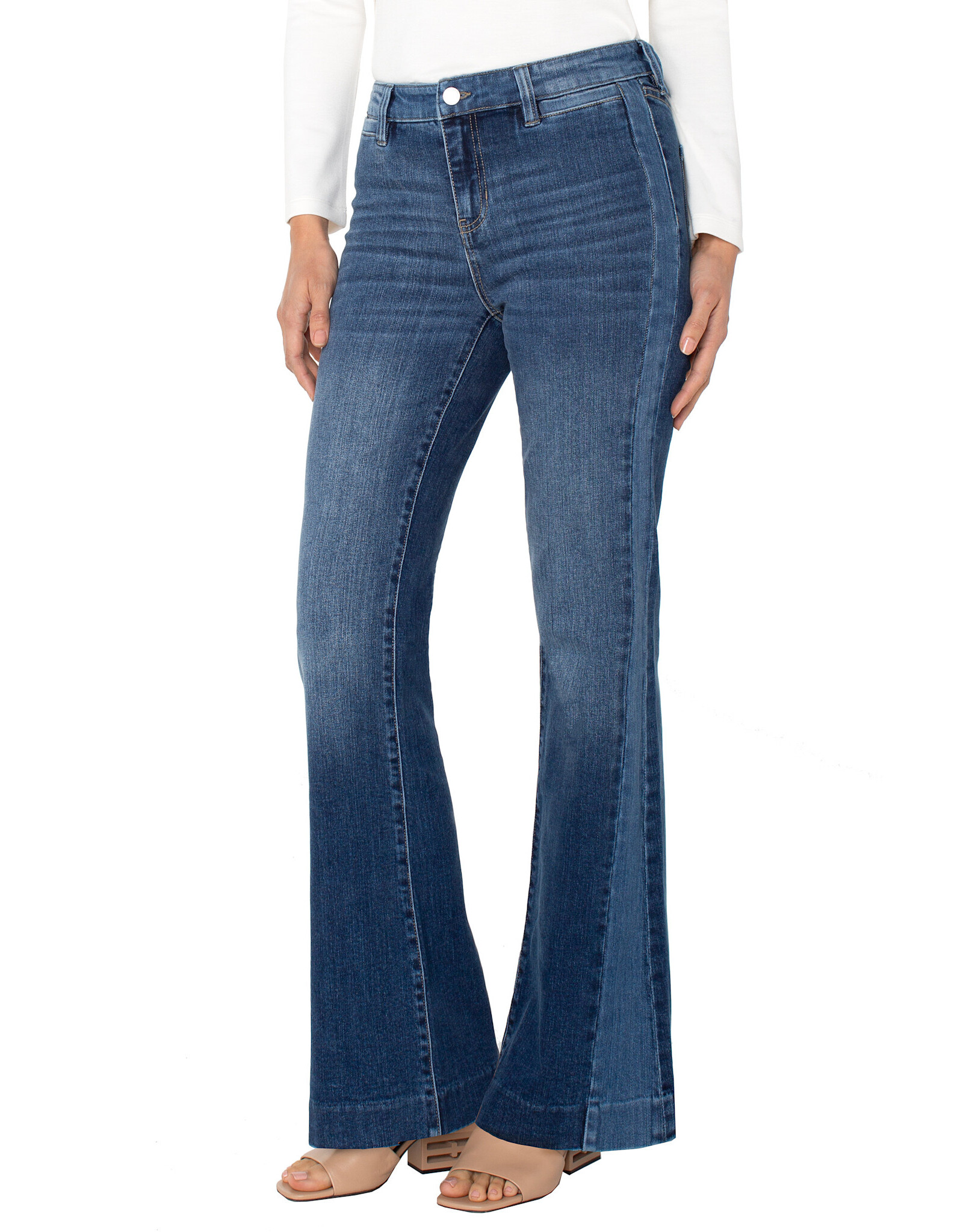 Liverpool Liverpool - Hannah Flare with blocking details 32" inseam (Ridgeley)