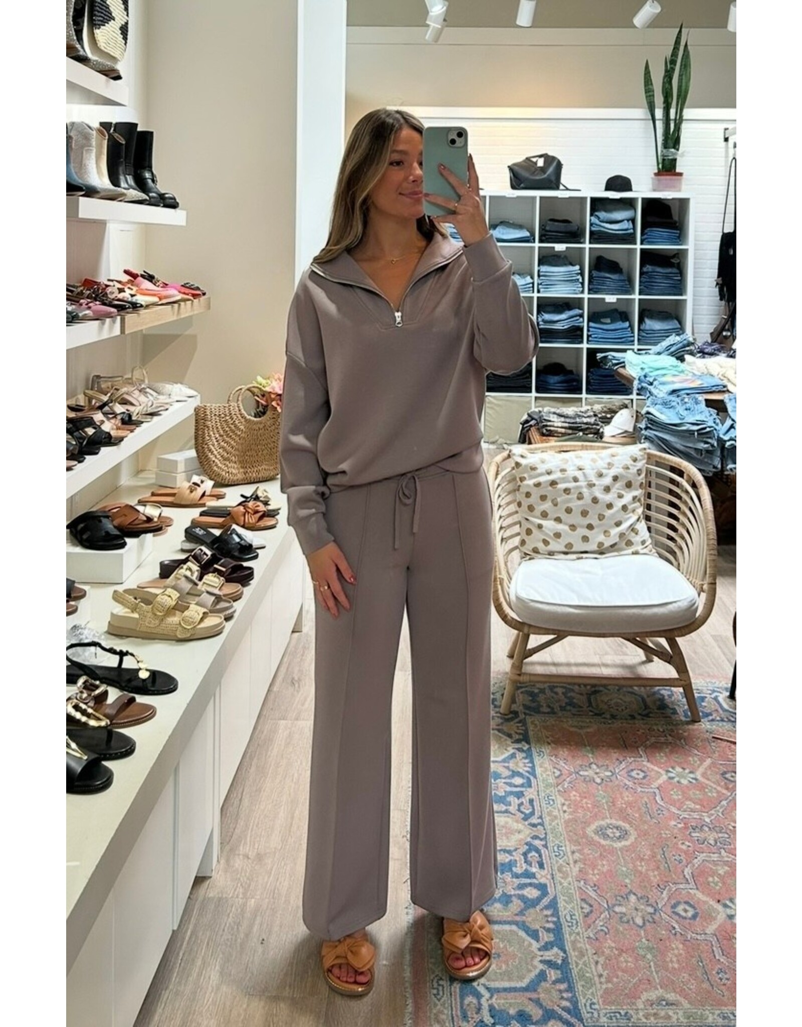 RD Style RD Style - Seanni Soft Knit Long Sleeve Half Zip  (Fog)