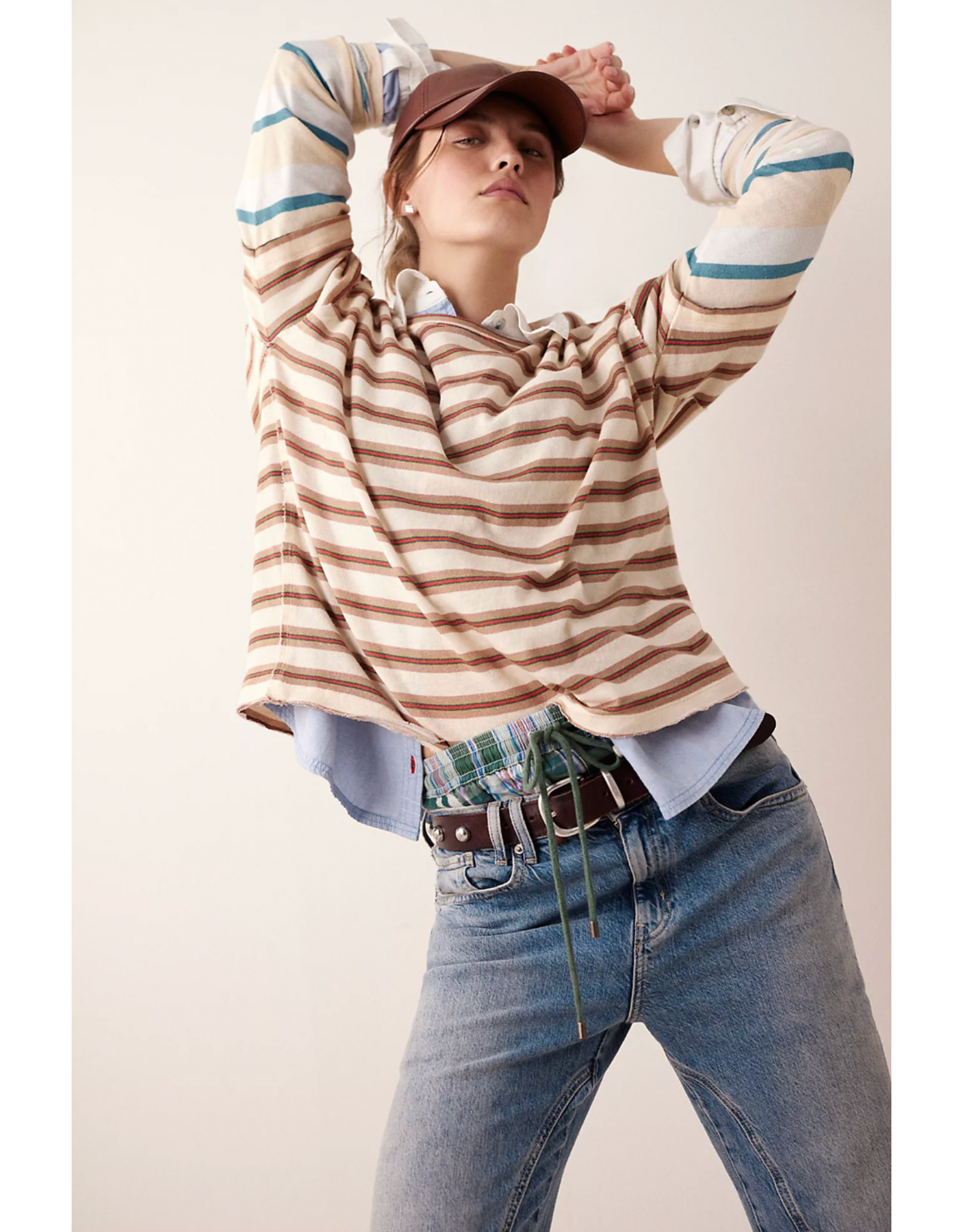 Free people Free People - Nina Stripe Long Sleeve Tee (Neutral)