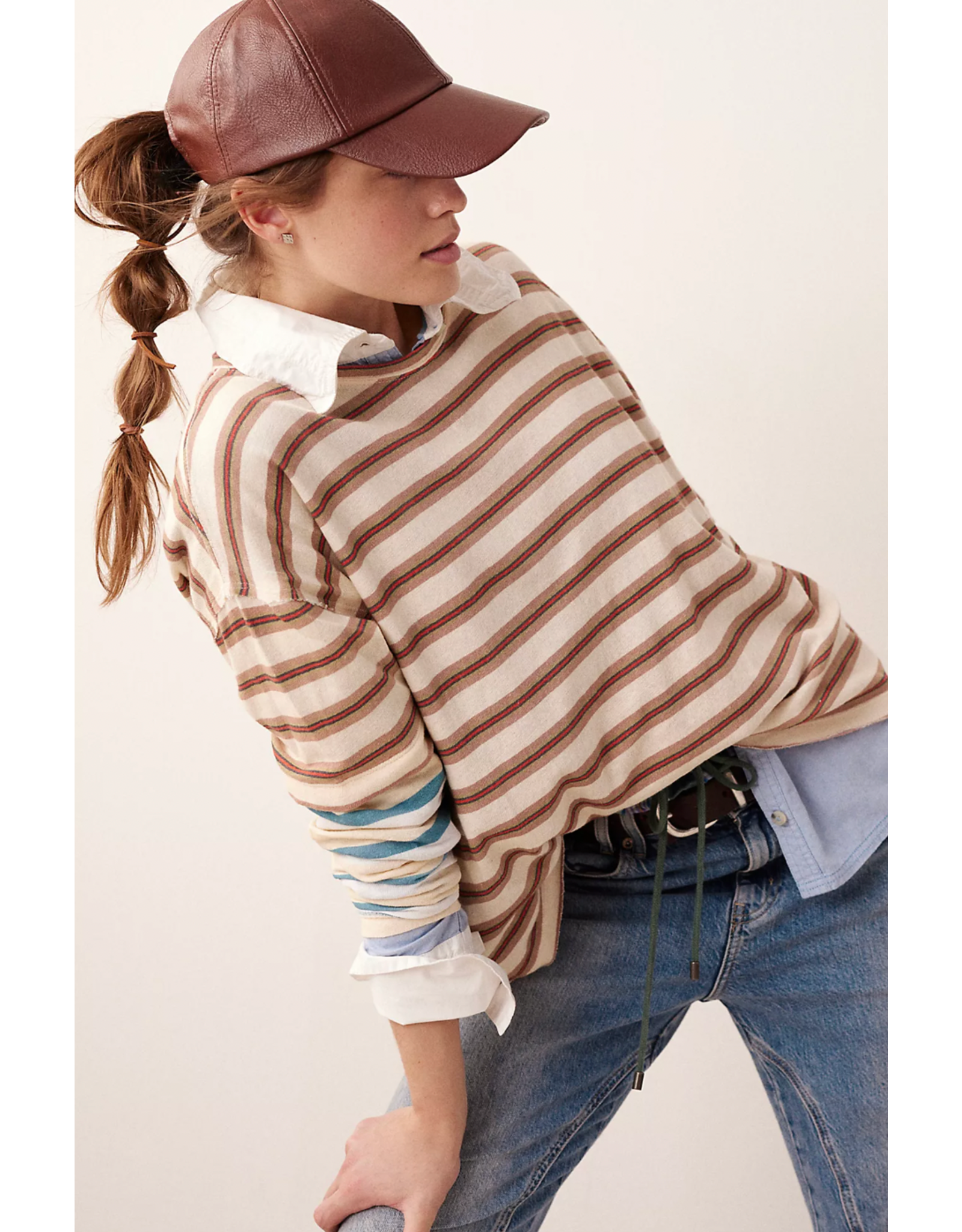 Free people Free People - Nina Stripe Long Sleeve Tee (Neutral)
