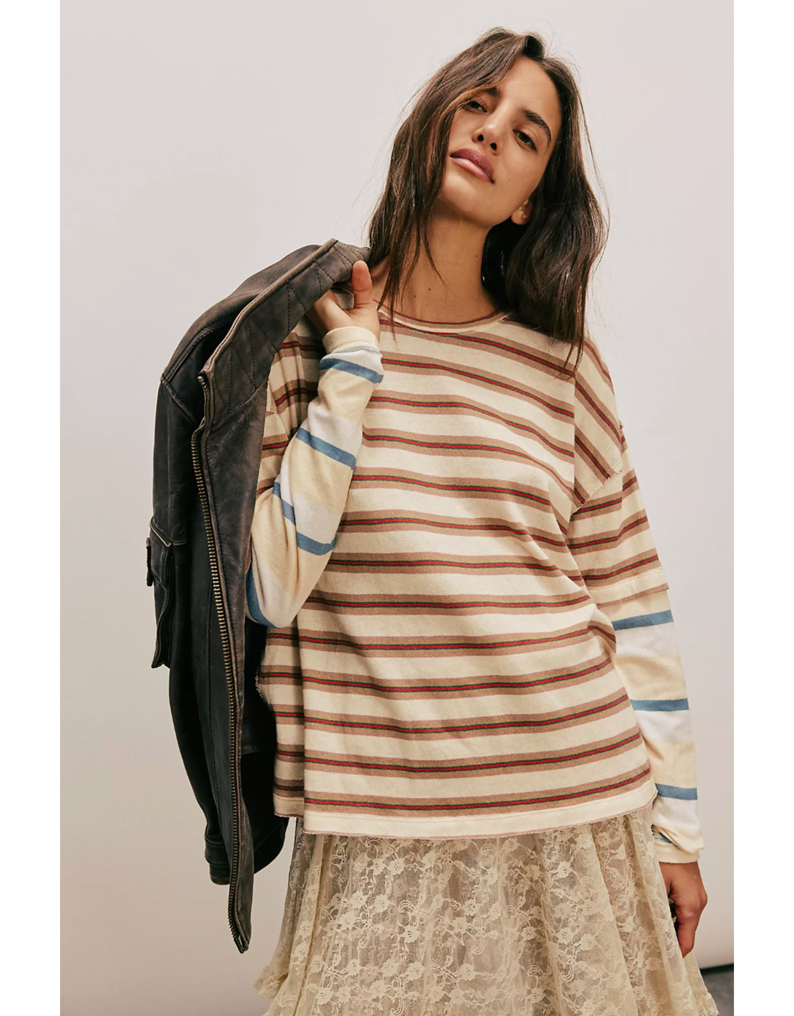 Free people Free People - Nina Stripe Long Sleeve Tee (Neutral)