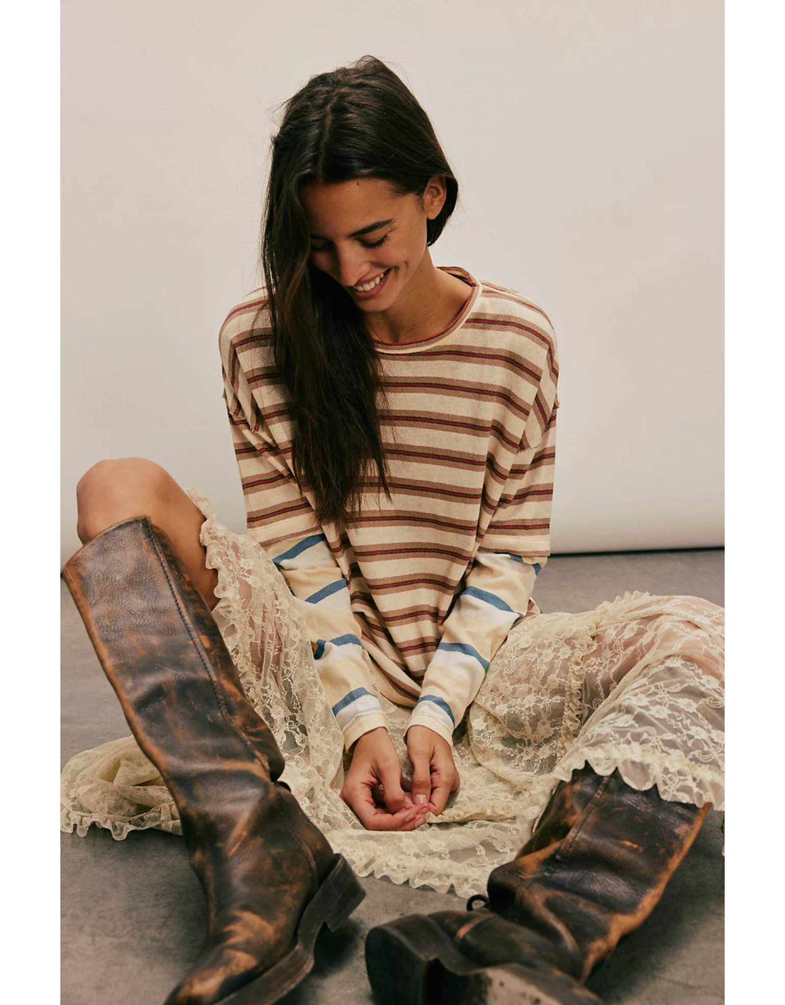 Free people Free People - Nina Stripe Long Sleeve Tee (Neutral)