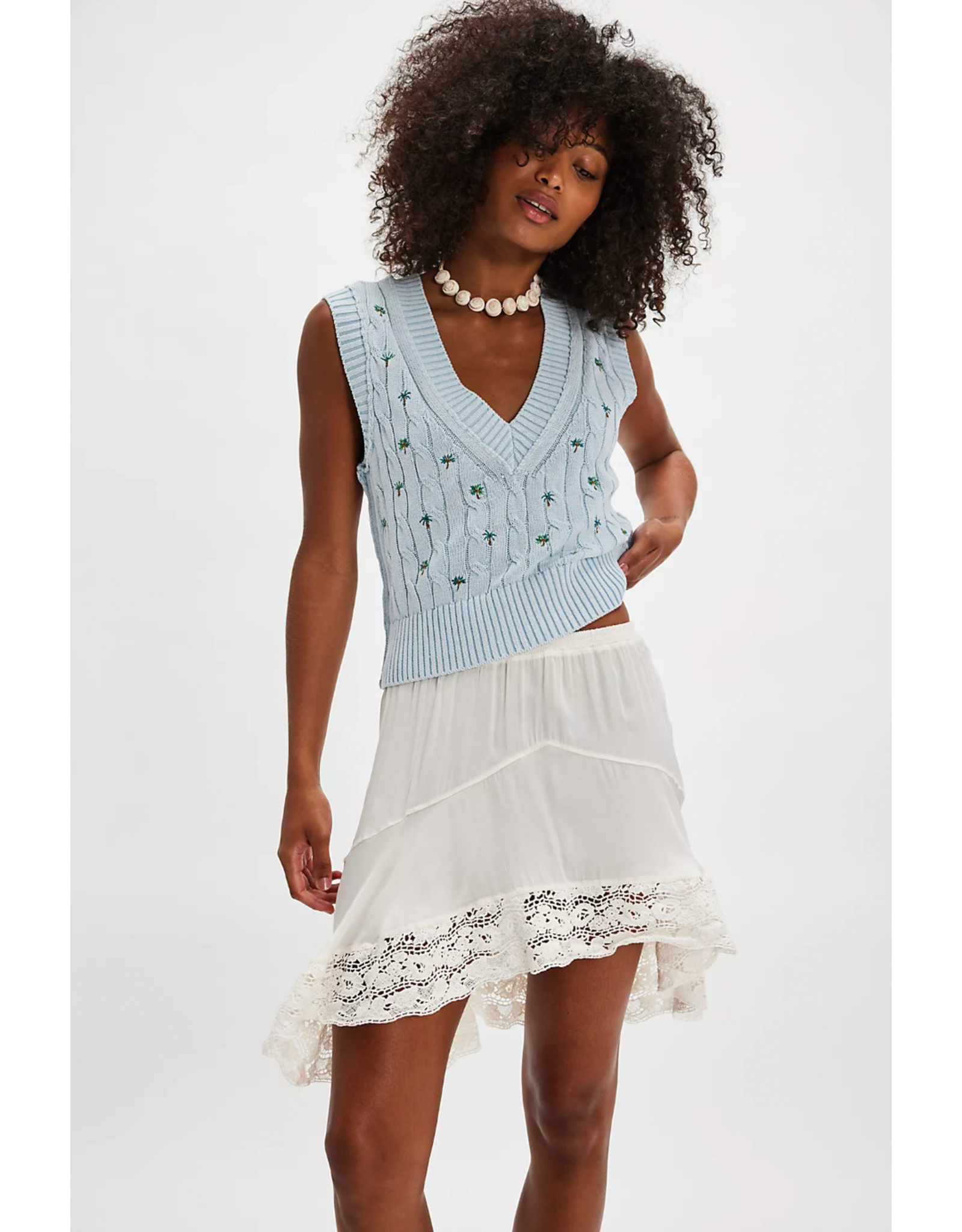 Free people Free People - Plumeria Floral V Neck Vest (Bluegrass)
