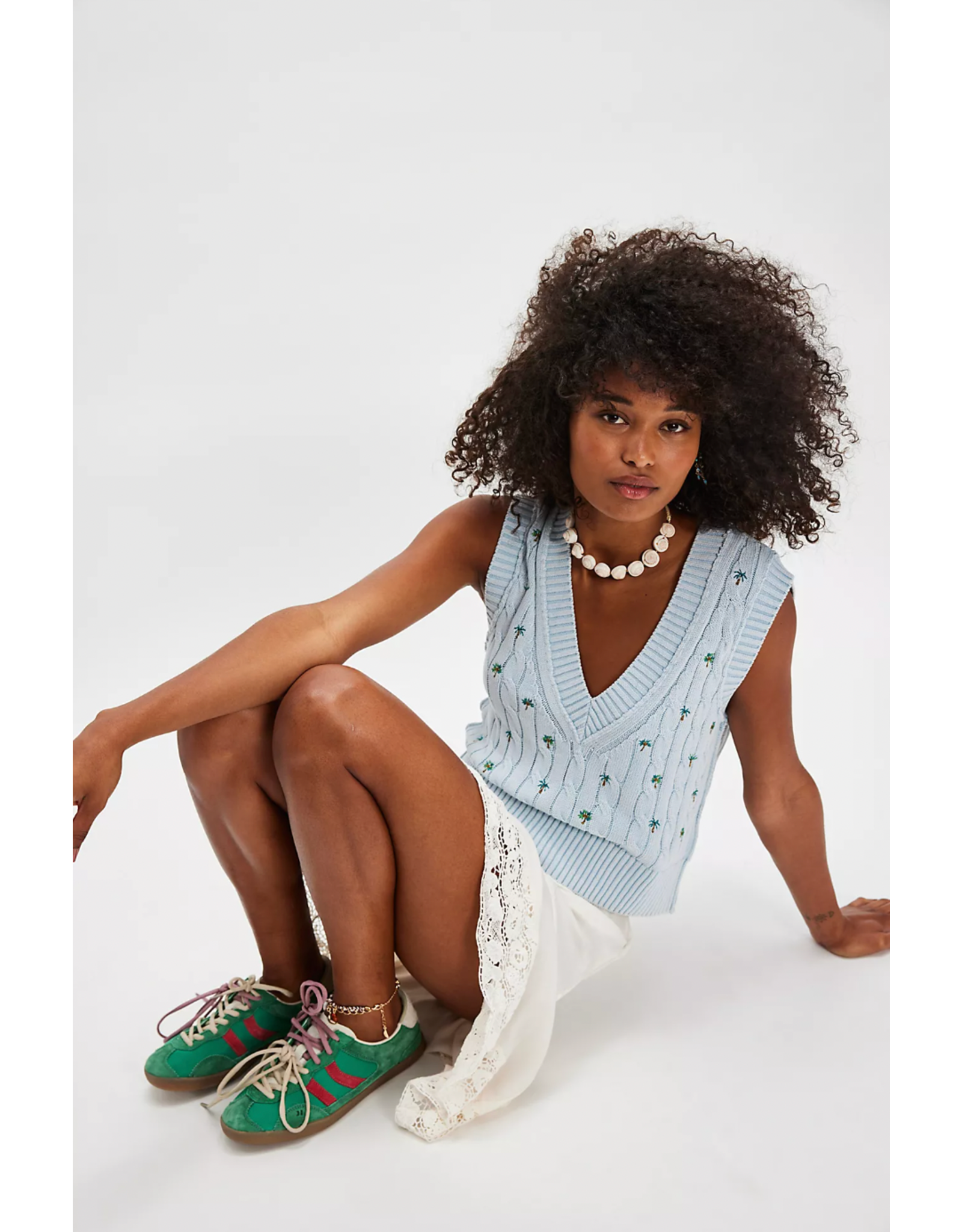 Free people Free People - Plumeria Floral V Neck Vest (Bluegrass)