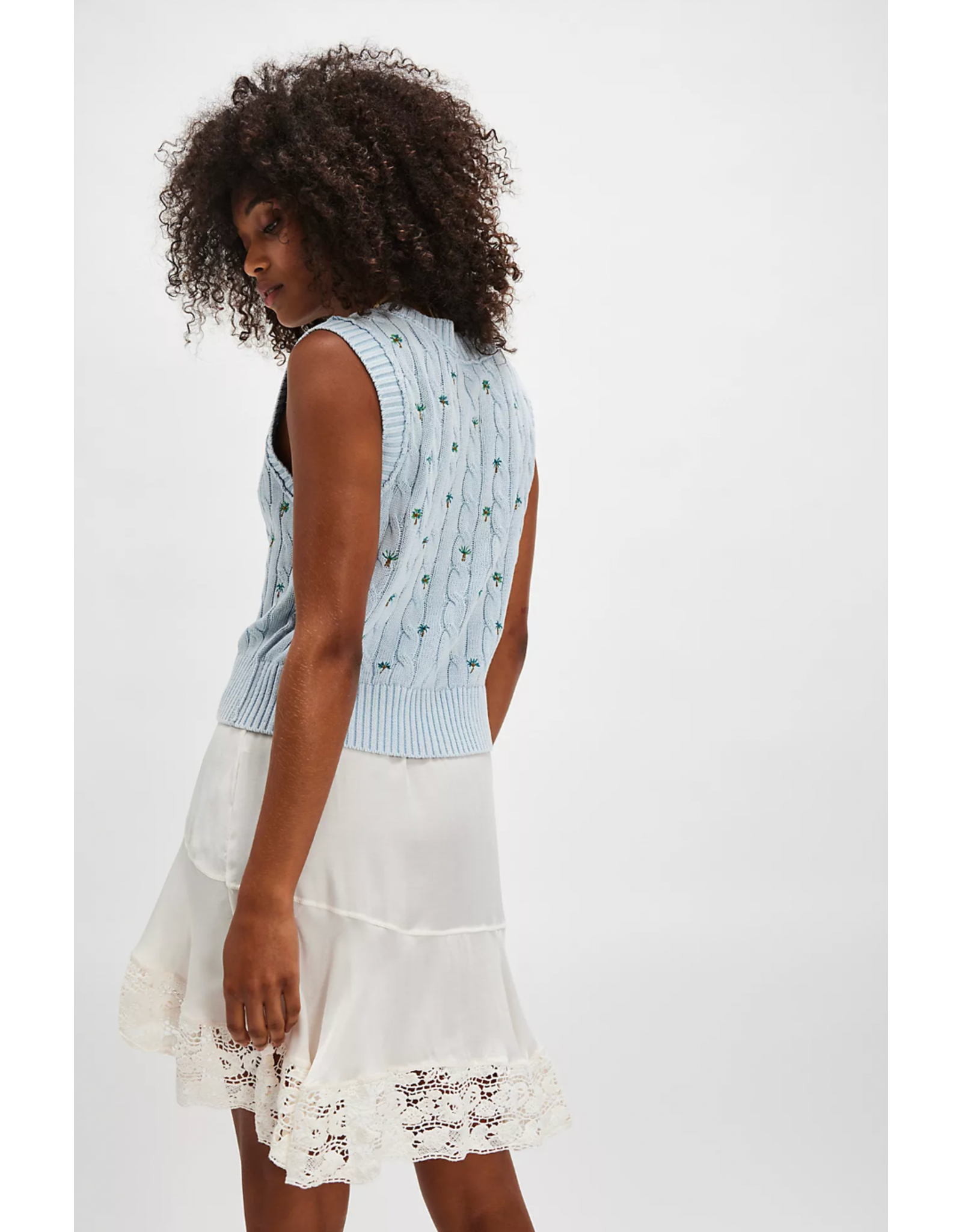 Free people Free People - Plumeria Floral V Neck Vest (Bluegrass)