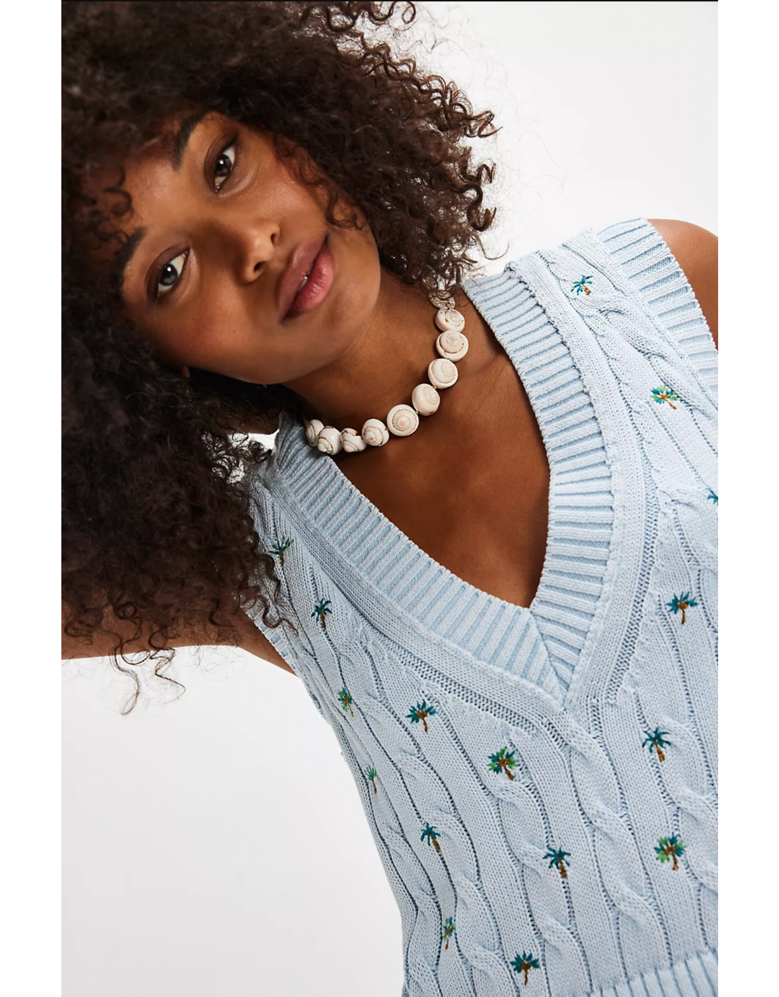Free people Free People - Plumeria Floral V Neck Vest (Bluegrass)