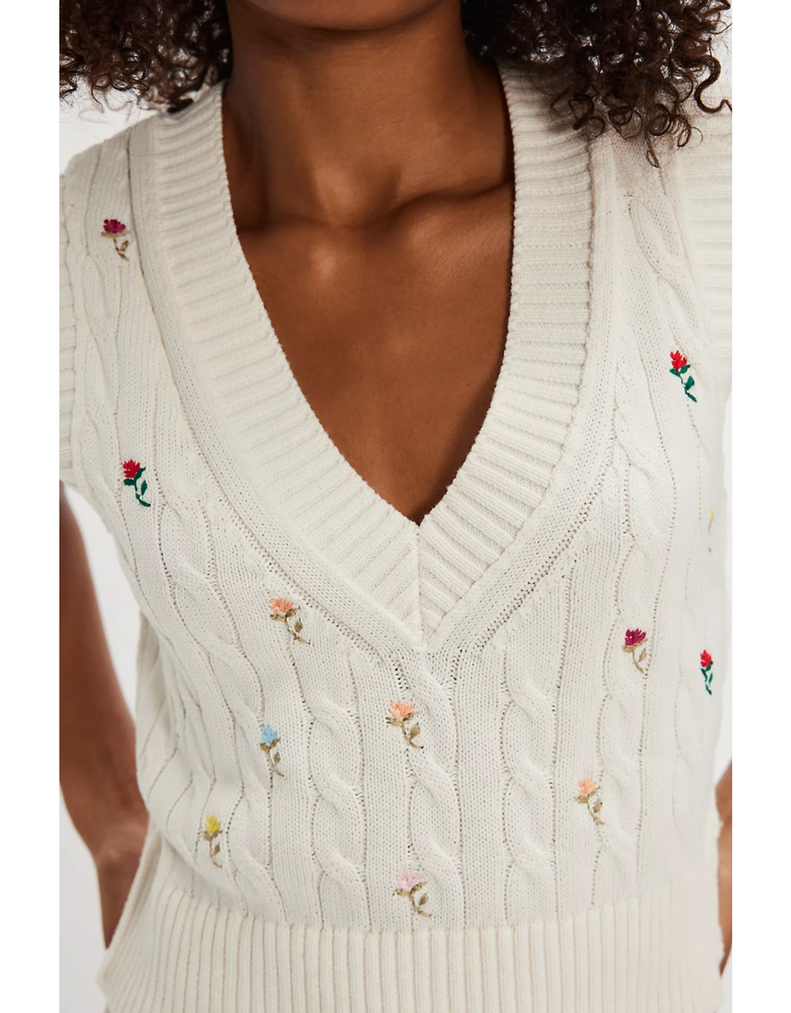 Free people Free People - Plumeria Floral V Neck Vest (Ivory)