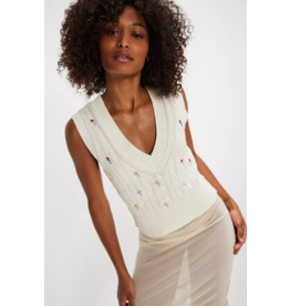 Free people Free People - Plumeria Floral V Neck Vest (Ivory)