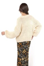 Sadie & Sage Sadie & Sage - Iggy Chunky Tie Front Hand Knit Cardigan (Ivory)