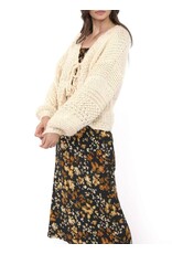 Sadie & Sage Sadie & Sage - Iggy Chunky Tie Front Hand Knit Cardigan (Ivory)