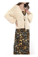 Sadie & Sage Sadie & Sage - Iggy Chunky Tie Front Hand Knit Cardigan (Ivory)