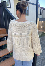 Sadie & Sage Sadie & Sage - Iggy Chunky Tie Front Hand Knit Cardigan (Ivory)