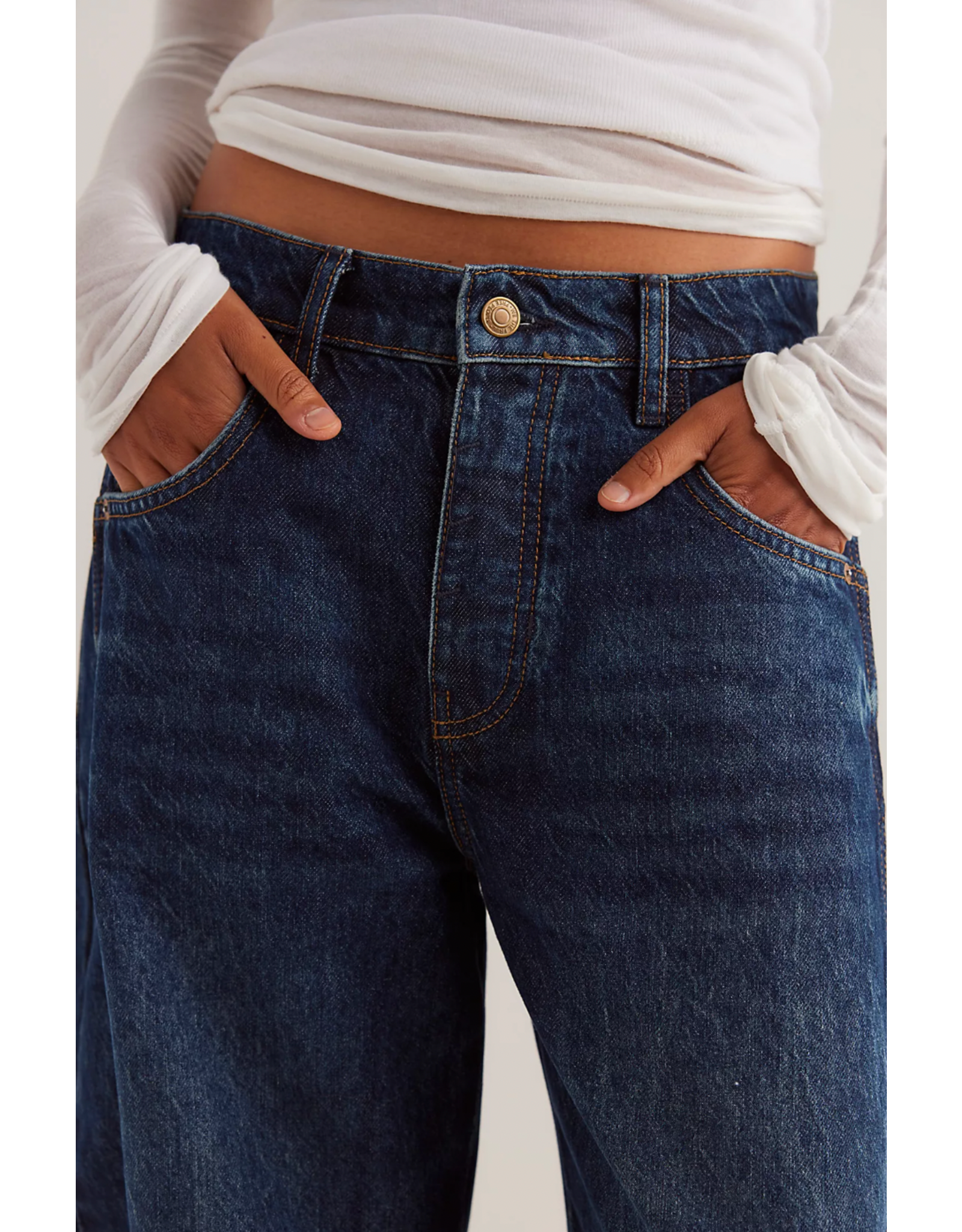 Free people Free People - Good Luck Midrise Barrel Jean (Deep End)
