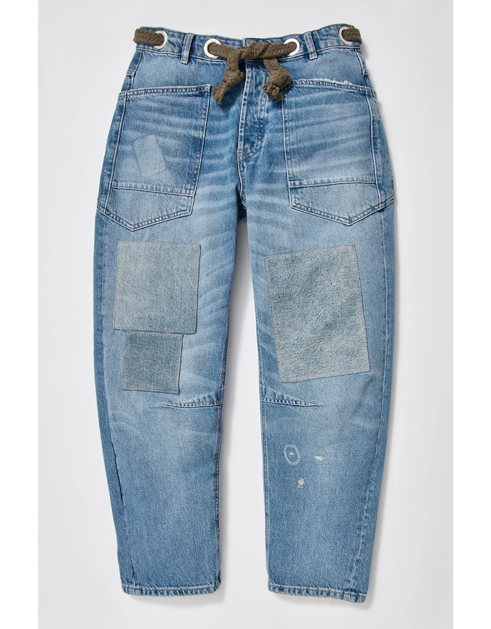 Free people Free People - Moxie Low Slung Pull on Barrel Jean (Truest Blue)