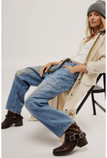 Free people Free People - Moxie Low Slung Pull on Barrel Jean (Truest Blue)