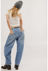 Free people Free People - Moxie Low Slung Pull on Barrel Jean (Truest Blue)