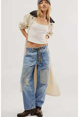Free people Free People - Moxie Low Slung Pull on Barrel Jean (Truest Blue)