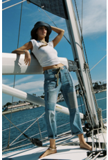 Free people Free People - Moxie Low Slung Pull on Barrel Jean (Truest Blue)