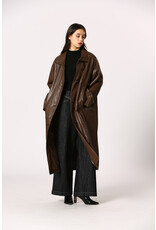 Korner Korner - Faux Leather Coat (Brown)