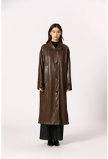 Korner Korner - Faux Leather Coat (Brown)
