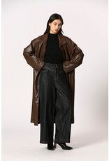 Korner Korner - Faux Leather Coat (Brown)