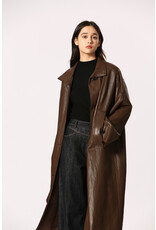 Korner Korner - Faux Leather Coat (Brown)